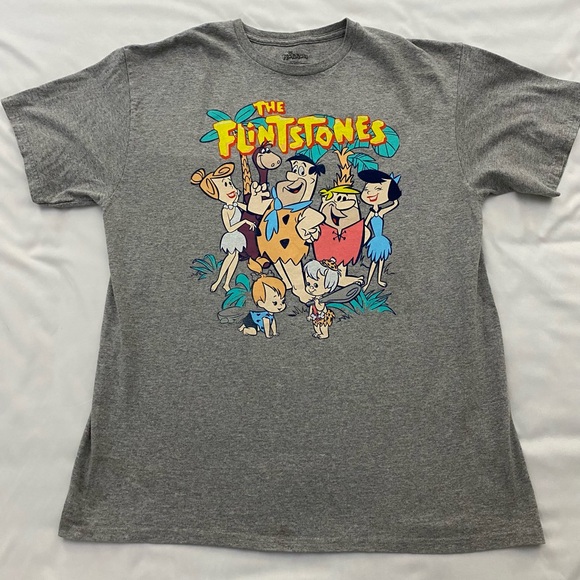 Flintstones Light Grey T-Shirt. Size Large - Picture 1 of 6